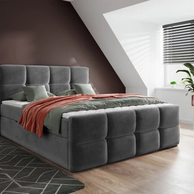 Boxspringová manželská postel 180x200 SEVERO - šedá