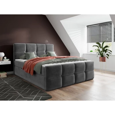 Boxspringová manželská postel 160x200 SEVERO - šedá