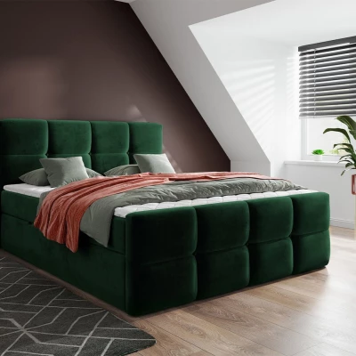 Boxspringová manželská postel 160x200 SEVERO - zelená