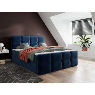 Boxspringová manželská postel 160x200 SEVERO - modrá