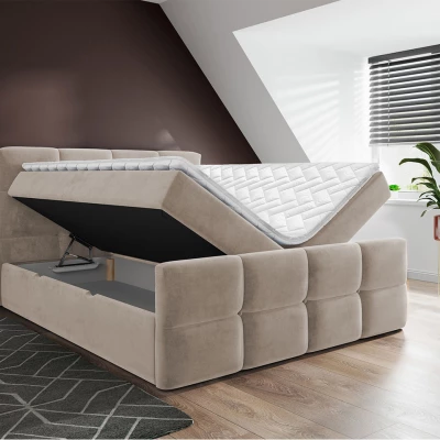Boxspringová manželská postel 180x200 SEVERO - šedá