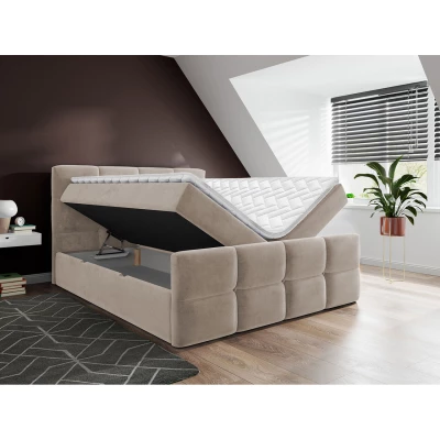 Boxspringová manželská postel 180x200 SEVERO - béžová