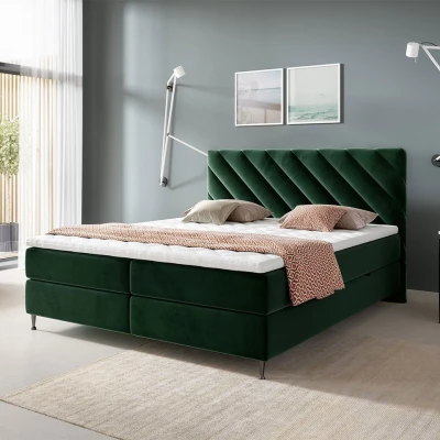 Kontinentální manželská postel 180x200 SATURNIN - zelená