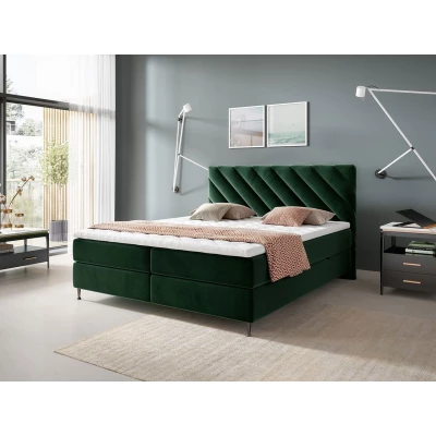 Kontinentální manželská postel 180x200 SATURNIN - zelená