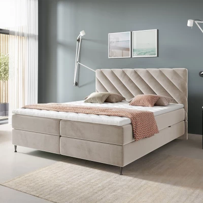 Kontinentální manželská postel 180x200 SATURNIN - béžová