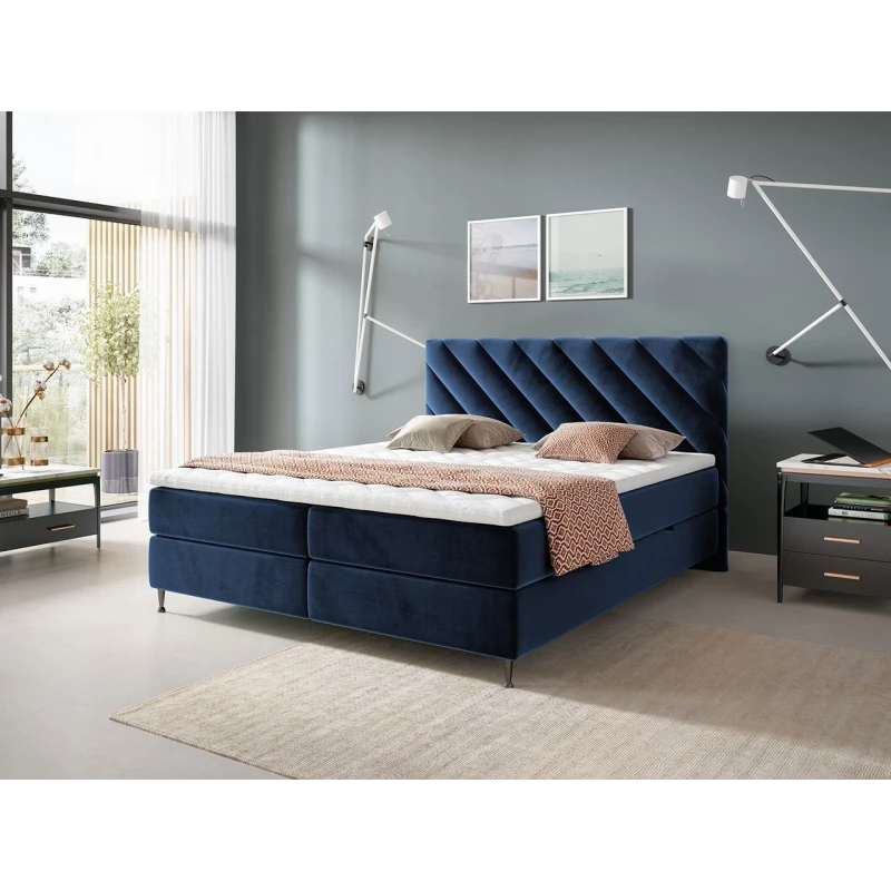 Kontinentální manželská postel 160x200 SATURNIN - modrá