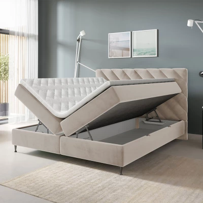 Kontinentální manželská postel 160x200 SATURNIN - zelená