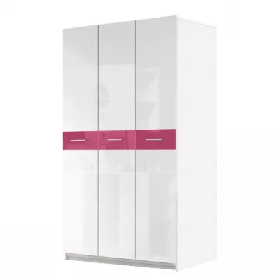 Šatní skříň do dětského pokoje RENI - šířka 120 cm, bílá / růžová