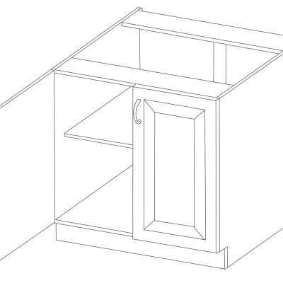 Dolní dvoudveřová skříňka DAGA - šířka 60 cm, dub lanýž / bílá