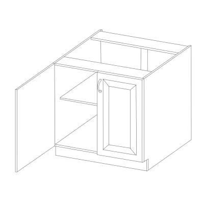 Dolní dvoudveřová skříňka DAGA - šířka 60 cm, dub lanýž / bílá