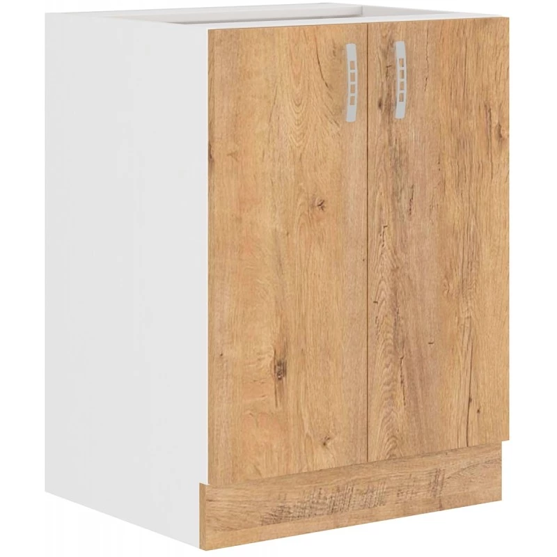 Dolní dvoudveřová skříňka SABRYA - šířka 60 cm, dub lefkas / bílá