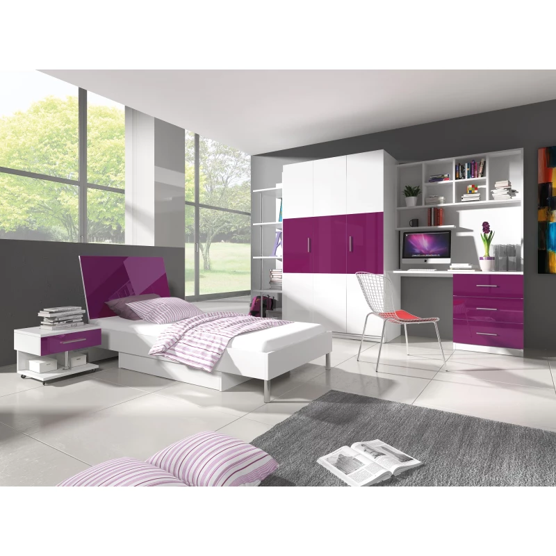 Studentský pokoj RENI 3 - bílý / fialový