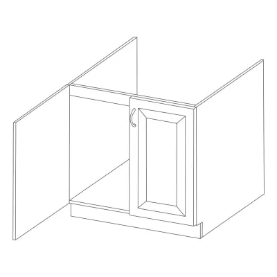 Dřezová skříňka SABRYA - šířka 80 cm, olše / bílá