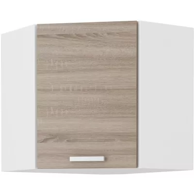 Nízká rohová skříňka DAGA - 58x58 cm, dub lanýž / bílá