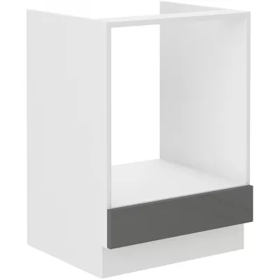 Sporáková skříňka SAEED - šířka 60 cm, šedá / bílá