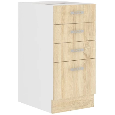 Šuplíková kuchyňská skříňka SABRYA - šířka 40 cm, dub sonoma / bílá