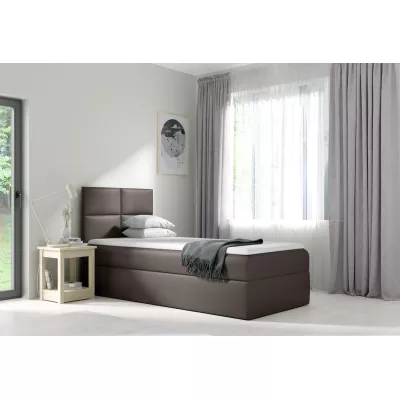 Čalouněná jednolůžková postel SONIA - 80x200, šedá + topper ZDARMA
