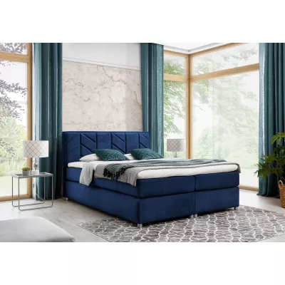 Čalouněná postel GALINA - 120x200, modrá + topper ZDARMA