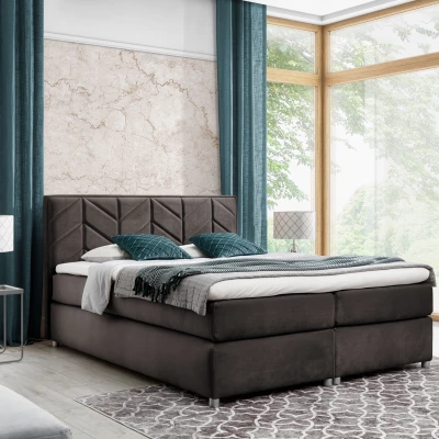 Čalouněná postel GALINA - 140x200, čokoládová + topper ZDARMA