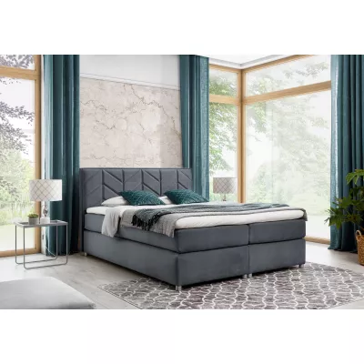 Čalouněná postel GALINA - 160x200, šedá + topper ZDARMA