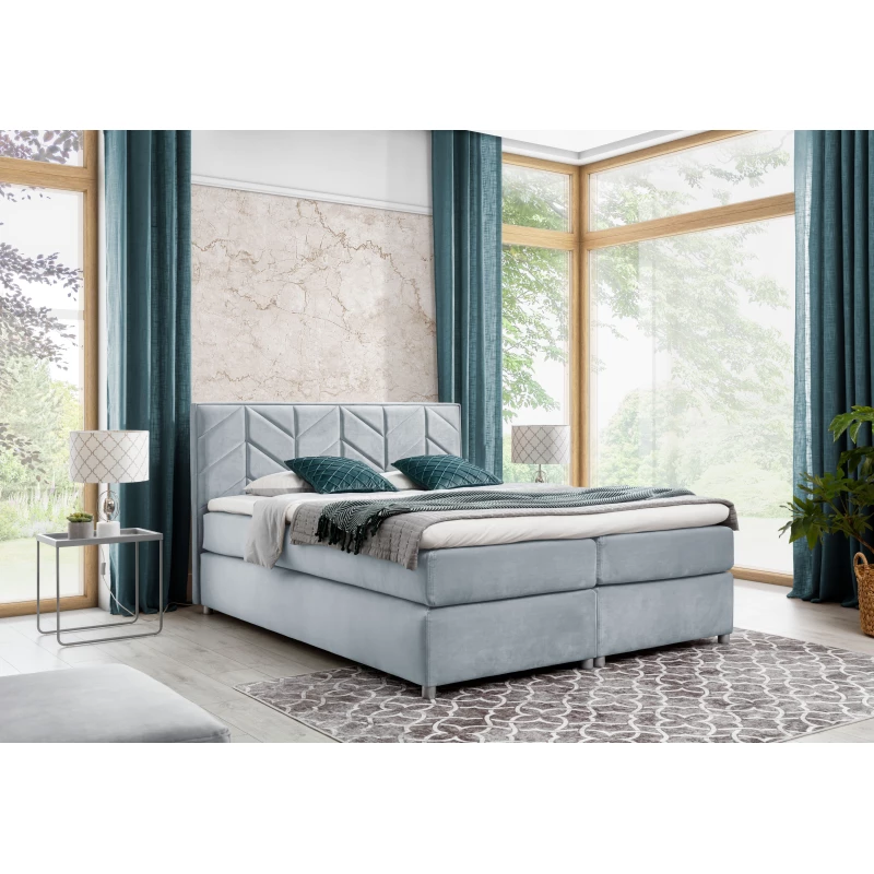 Čalouněná postel GALINA - 180x200, světle modrá + topper ZDARMA