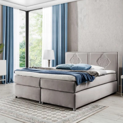 Boxspringová postel AUGUSTA - 120x200, cappucino + topper ZDARMA