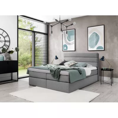 Kontinentální postel ADRIENA - 140x200, šedá + topper ZDARMA