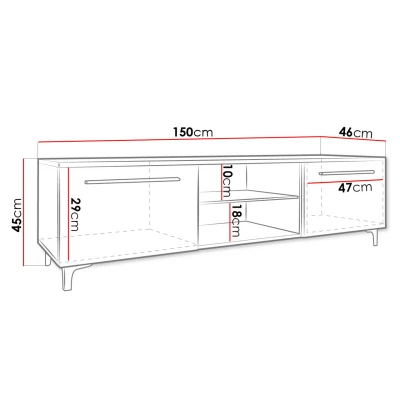 Stolek pod televizi KERRI - bílý / černý