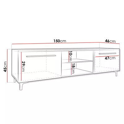 Stolek pod televizi KERRI - bílý / černý