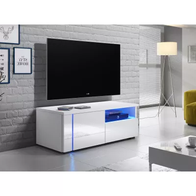 Stolek pod televizi KIERA 1L - šířka 100 cm, bílý