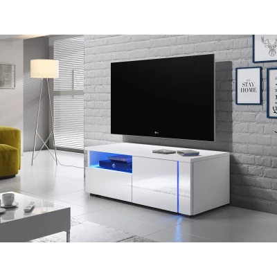 Stolek pod televizi KIERA 1P - šířka 100 cm, bílý