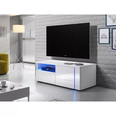 Stolek pod televizi KIERA 1P - šířka 100 cm, bílý