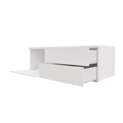 Stolek pod televizi DESANA 1P - šířka 100 cm, bílý / šedý