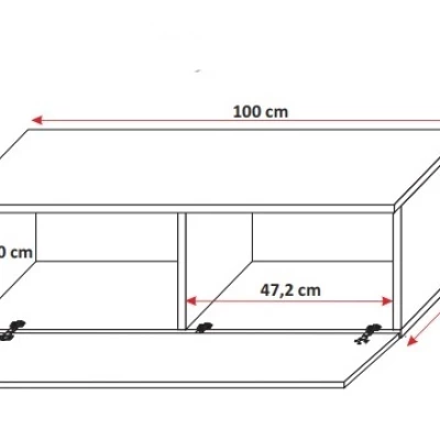 Stolek pod televizi LODI - šířka 100 cm, bílý / šedý