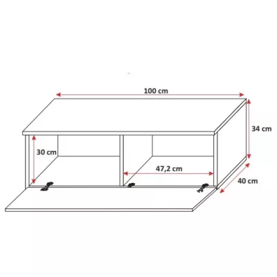 Stolek pod televizi LODI - šířka 100 cm, bílý / šedý