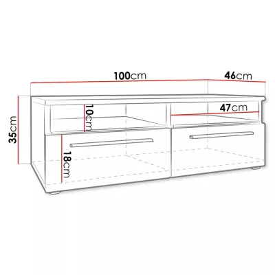 Televizní stolek LANDA - bílý / šedý