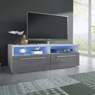 Televizní stolek LANDA - bílý / šedý