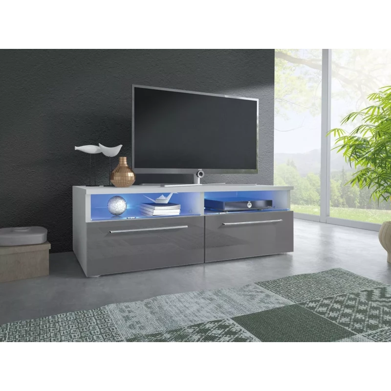 Televizní stolek LANDA - bílý / šedý