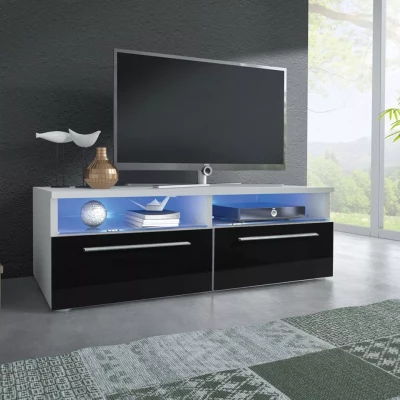 Televizní stolek LANDA - bílý / černý