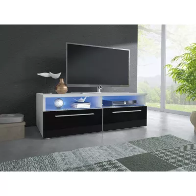 Televizní stolek LANDA - bílý / černý