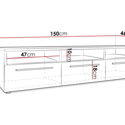Televizní stolek BADI - bílý / černý