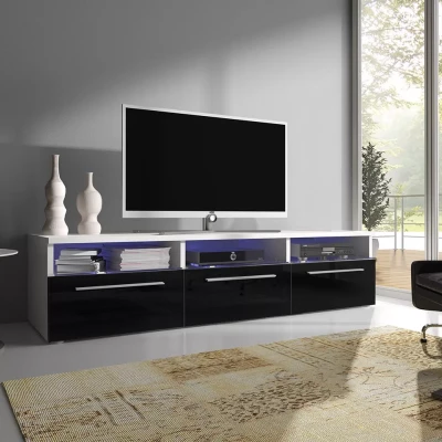 Televizní stolek BADI - bílý / černý