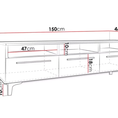 Televizní stolek na nožičkách BADI - bílý