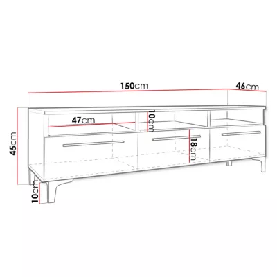 Televizní stolek na nožičkách BADI - bílý