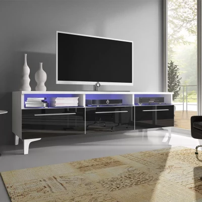 Televizní stolek na nožičkách BADI - bílý / černý