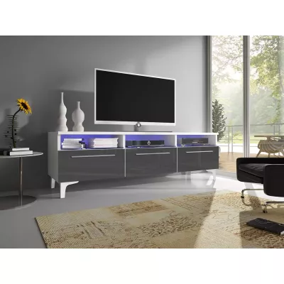 Televizní stolek na nožičkách BADI - bílý / šedý