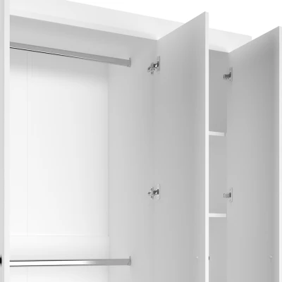 Třídveřová šatní skříň CARYS - šířka 127 cm, bílá