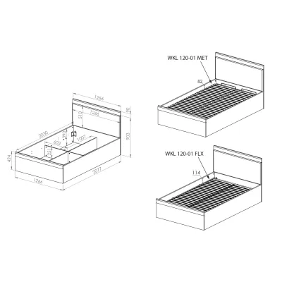 Jednolůžková postel CARYS 120x200 - bílá