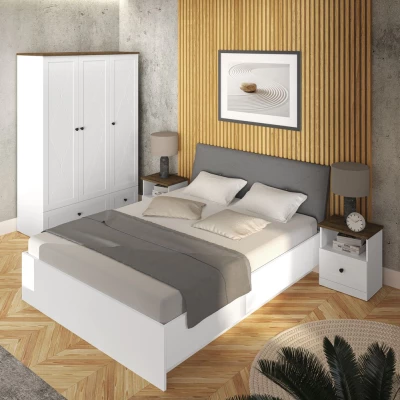 Dvojlůžková postel BRIANA 140x200 - bílá