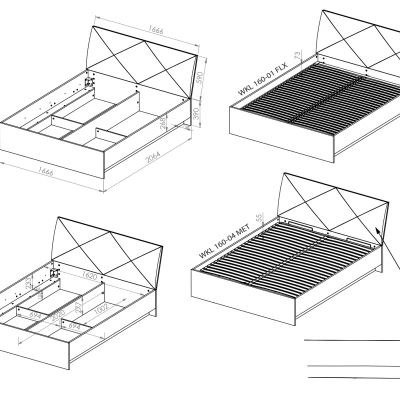 Dvojlůžková postel BRIANA 160x200 - bílá